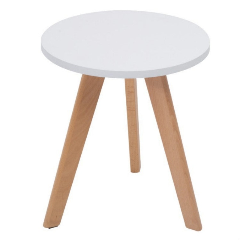 Small Apartment Small furniture Creative Leisure Solid Wood Balcony Coffee Tea Round Table, Size:Diameter: 60cm Height: 55cm