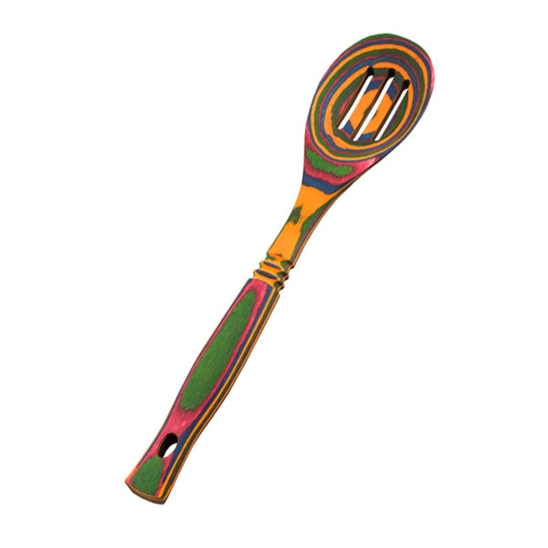 Island Bamboo 12 Pakka Slotted Spoon, Multiple Colors