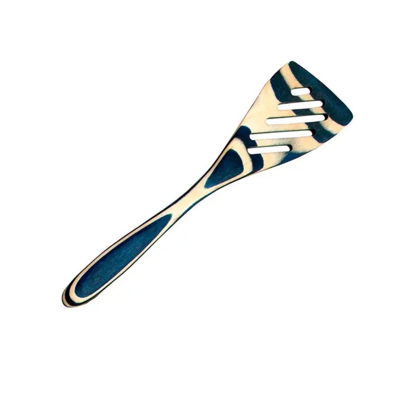 Island Bamboo Pakka Wood Mini Slotted Spatula 8”, Multiple Colors