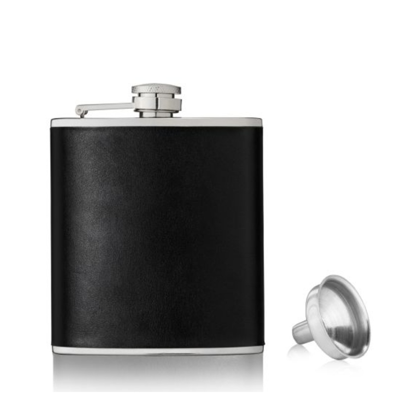 True Brands Monte Carlo 6 oz Faux Leather Flask