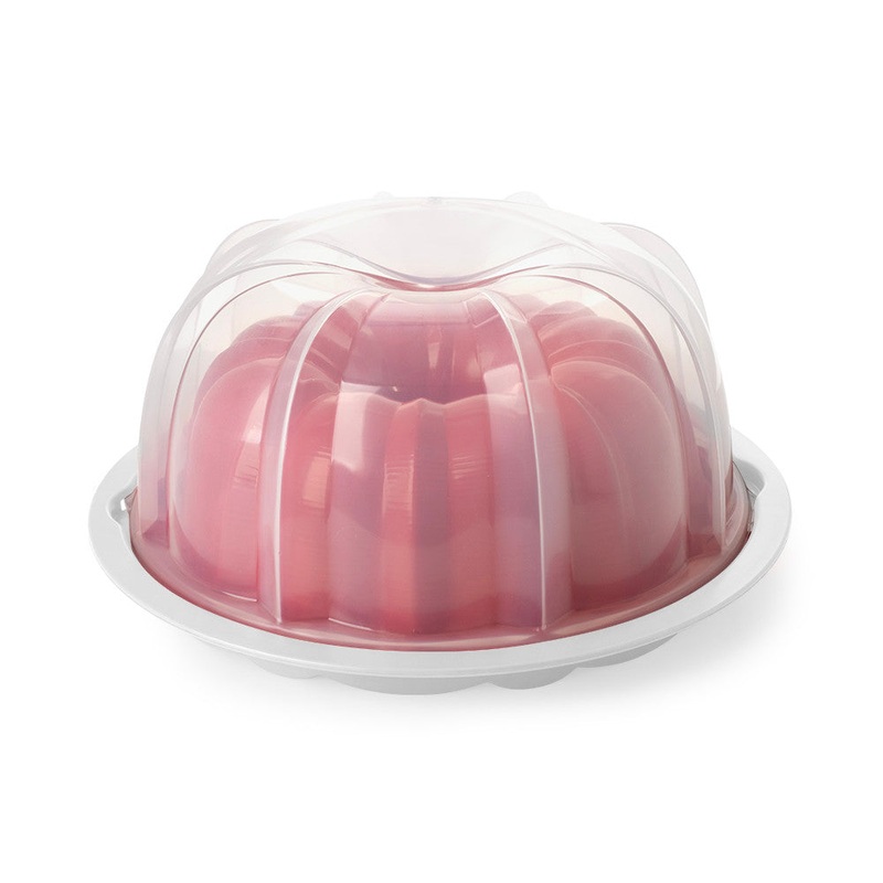 Nordicware Red Formed Bundt Pan with Cake Keeper
