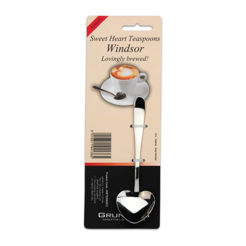 Windsor Heart-Shaped Teaspoons  Pack of 4 (Stainless Steel)