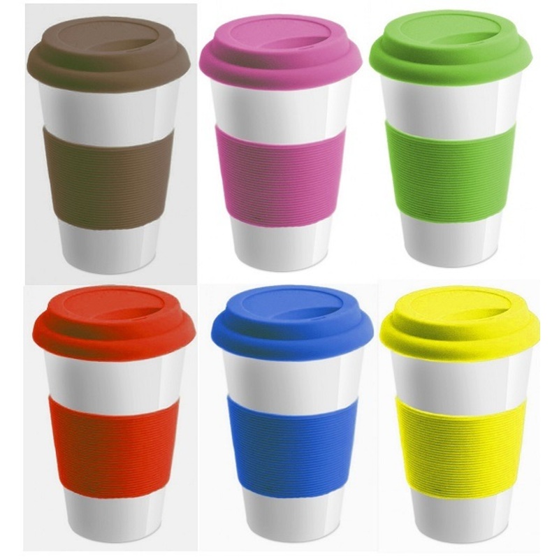 Promotional Event Custom Logo Ceramic Mug with Silicone Lid – Ceramic Mug and Ceramic Cup price