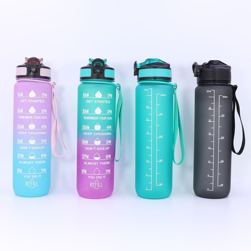 1000ML Popular custom Frosted Gradient sport water bottle for go out – sports water bottle and plastic water bottle price