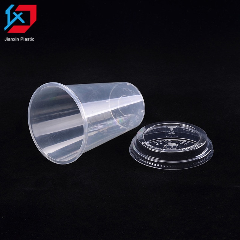 16oz 500ml High Quality Custom Logo Printed Plastic Disposable Cup Injection Cup with Lid – Plastic Cups with Lids and Disposable Plastic Cup price