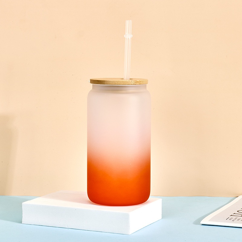 16oz Sublimation Colored Glass Tumblers Borosilicate Beer Glass with Acrylic Lids Straws – Glass Tumblers and 16oz Tumblers price