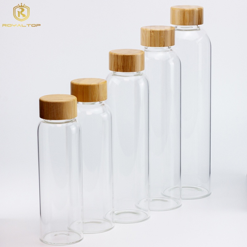 550 Ml Borosilicate Glass Water Bottle Botella De Agua with Wooden Lid – Water Bottle and Glass Water Bottle price