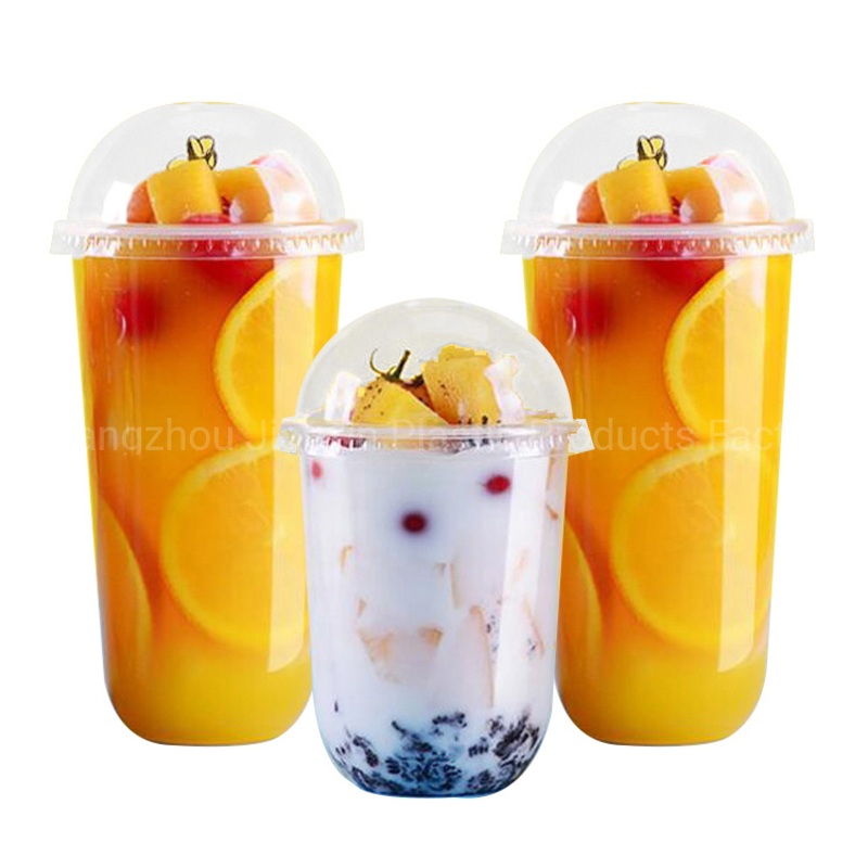 Disposable Clear Plastic PP U Shape Milk Tea Cups with Lid – U Shape Cup and Milk Tea Cup price