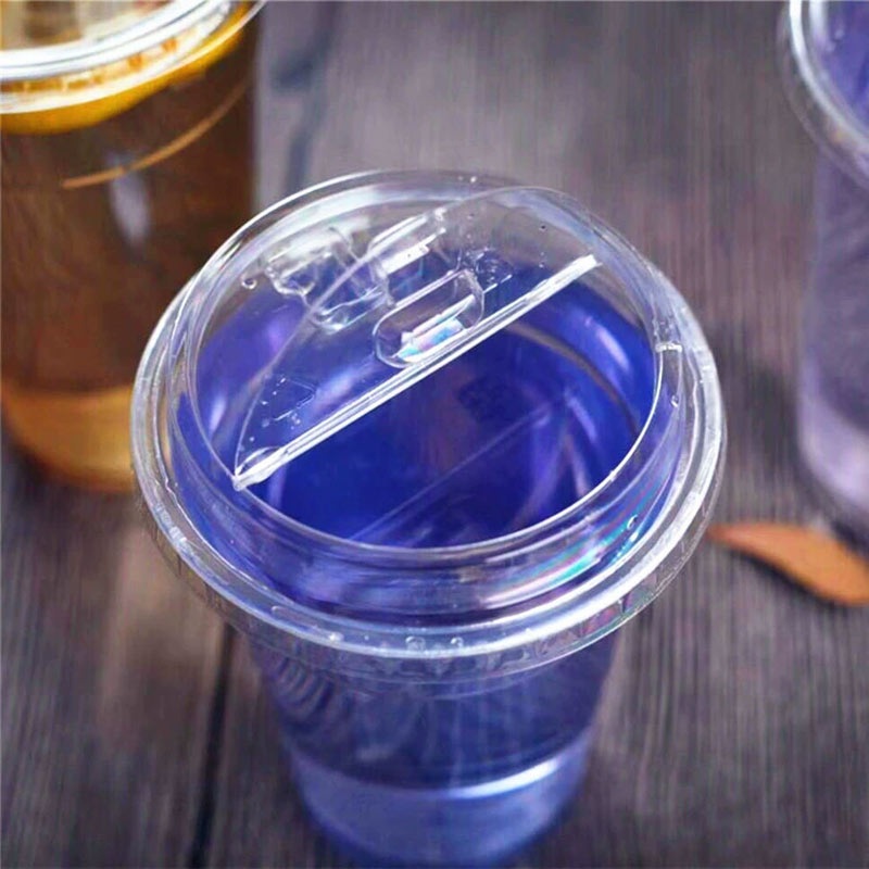 Disposable Pet Coffee Cups with Flat Lids Transparent Take-out Packaging Cups – Plastic Cups and Plastic Cups with Lids price