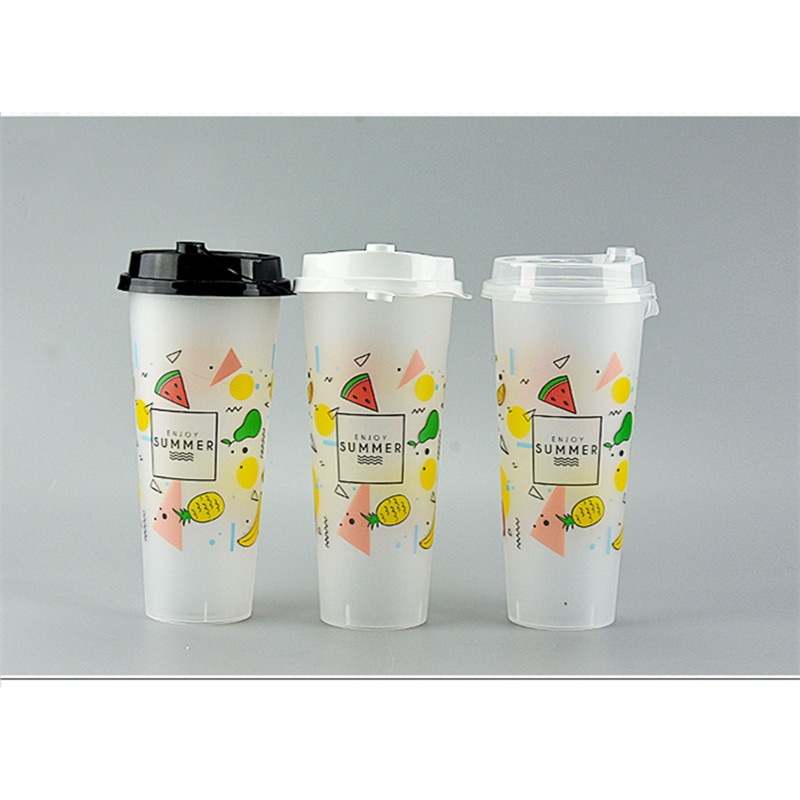 High Quality Colorful Fruit Juice Plastic Cup Thick Injection Frosted Transparent Disposable Coffee Milk Tea Soy Drink Cup – Plastic Cup and Disposable Tableware price