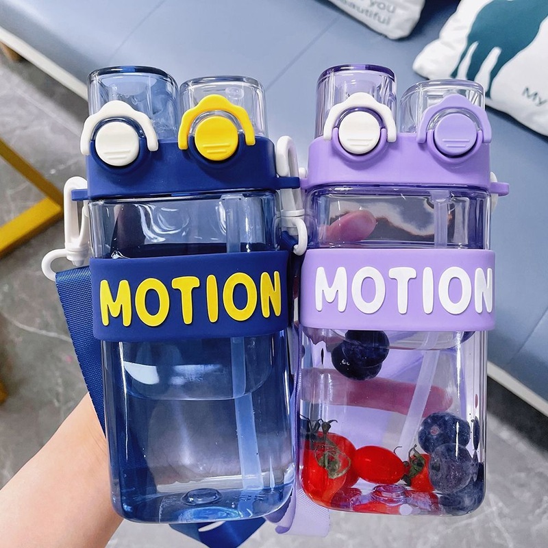 Hot Cheap Plastic BPA Free Cute Cartoon Kid Children Strap Water Bottle for School – Cartoon Water Bottle and Straw Water Bottle price