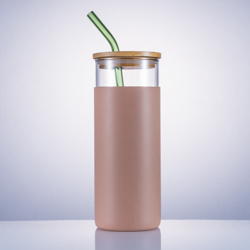 Wholesale Drinking Utensils 500ml Portable Reusable Glass Straw Juice Cup Water Bottle with Silicone Case – Water Bottle and Juice Cup price