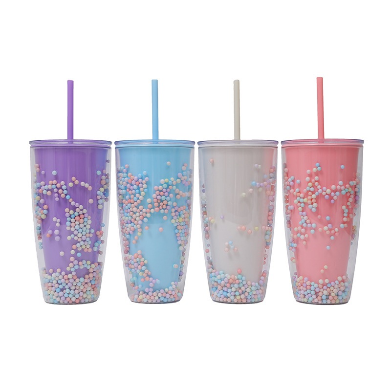 16 Oz Unique Acrylic Plastic Bubble Tea Water Drinking Tumbler Food Grade Multi Color Double Wall Plastic Coffee Cup – Drinking Tumbler and Plastic Coffee Cup price