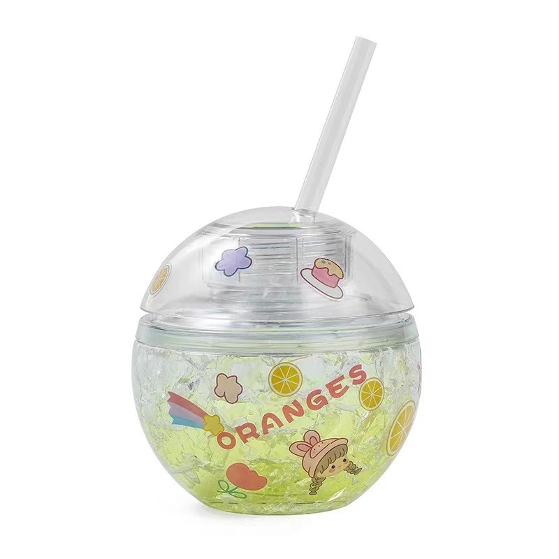320ml Customized Creative Eco Friendly Double Wall Spherical Reusable Cups Plastic as Ice Tumbler with Lids – Water Bottles and Plastic Water Bottle price
