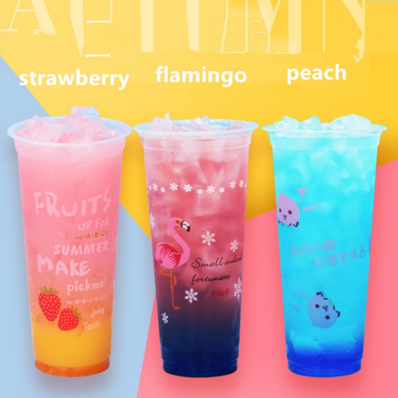 500ml 700ml Transparent Creative Disposable Juice Cup Cold Drink Packaging Cup Party Birthday Favor Beverage Plastic Cup – Transparent Creative Disposable Juice Cup and 500ml 700ml Disposable Coffee Cups price