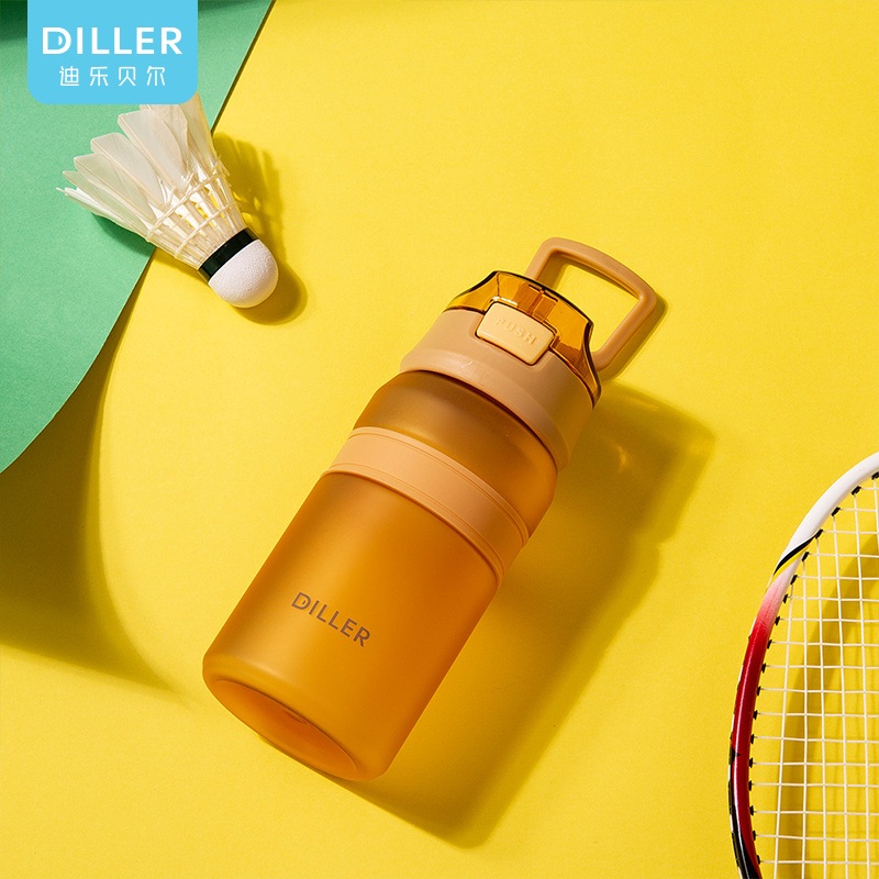 Frosted White, Pink, Blue, Yellow, Green, Black Sports Water Bottle – Water Bottle with Handle and Tritan BPA Free Plastic Straw Water price