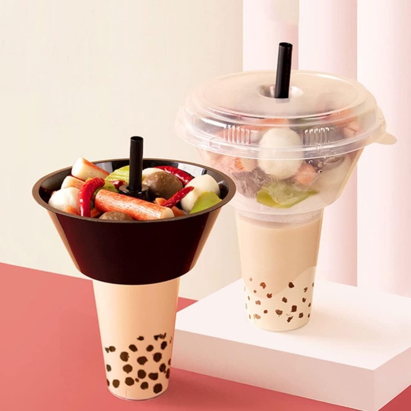 PP Take-out Drinking Cup Plastic Cola Cup with Snack Bowl Holder Creative Popcorn Cup with Lids and Straws – Cup with Lids and Straws and Creative Popcorn Cup price