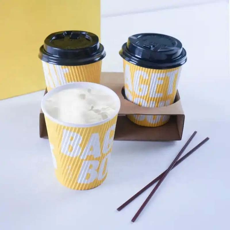 Recyclable Cold Drink Hot Drinking Non-Slip Corrugated Coffee Drink Paper Cup – Drink Paper Cup and Ripple Coffee Cup price