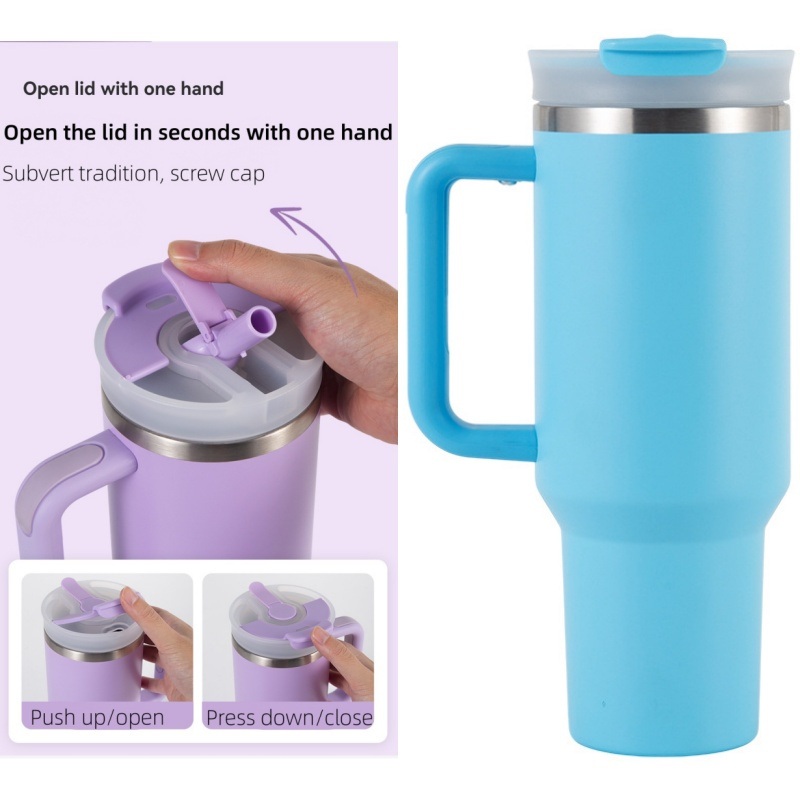 Stainless Steel vacuum Insulated 40oz Tumbler with Handle Lid Strew for Water – 40oz Tumbler and Stainless Steel Tumbler price