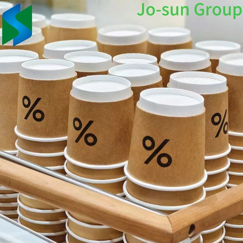 Jo-Sun Custom Disposable Double Wall Kraft Paper Coffee Cup for Hot Drinks – Disposable Cup and Insulation Disposable 8oz Ripple Wall Paper Cup price