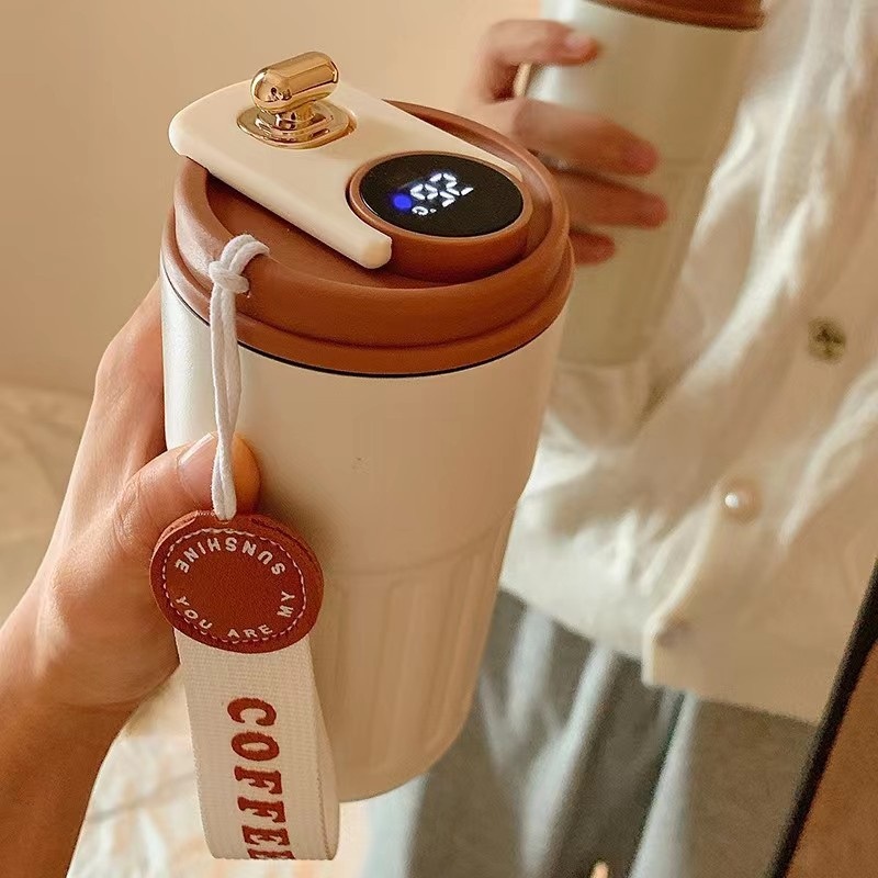 New Wholesale 316 Stainless Steel Double Wall Custom Printed Tumbler Thermal Modern Coffee Mug Water Bottle Vacuum Cup with Lid Rope – Vacuum Cup and Coffee Cup price