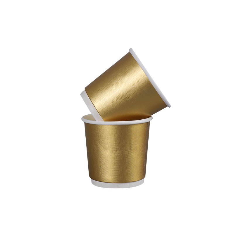 4oz Mini Paper Cup Unique Cheap Price Wholesale Golden Double Wall Custom Print Design Coffee Paper Cup – 4oz Double Wall Paper Cup and Double Wall Cup price