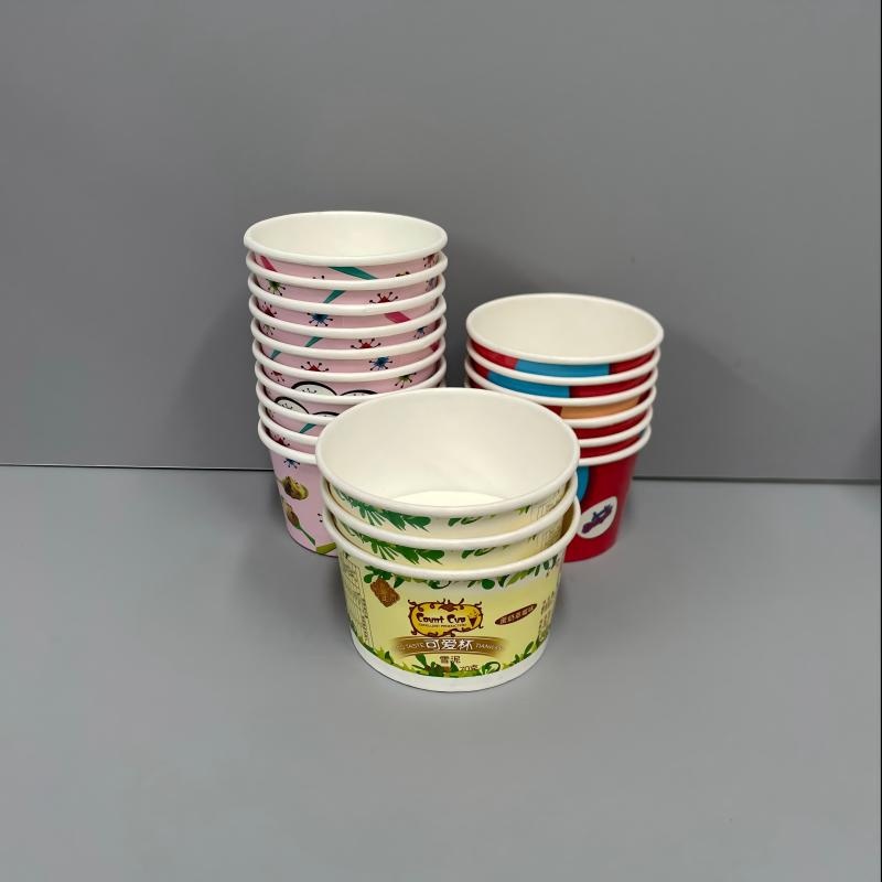 Custom Logo Printed Ice Cream Cup Frozen Yogurt Gelato Bowls 4oz-22oz Disposable Single Wall Paper Cup with Lid – Disposable Ice Cream Cups and Ice Cream Container price