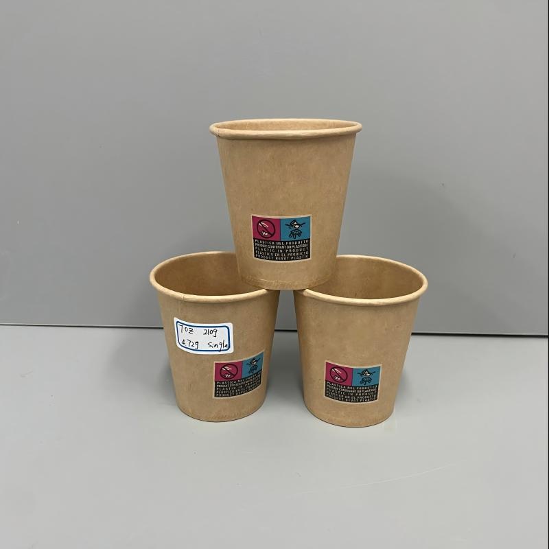 EU Pack 8oz Food Grade Disposable Take Away Natural Kraft Coffee Paper Cup Single Wall – Food Grade Kraft Paper Cups and Custom Color Printing Cups price