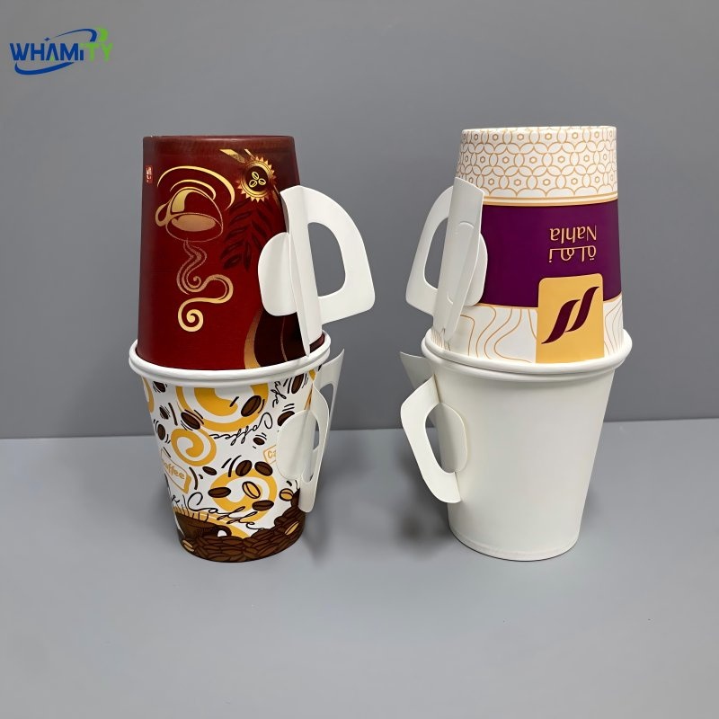 Hot-Selling High-Quality Biodegradable Disposable Coffee Paper Cup with Handle – Paper Cup with Handle and Food Grade White Paper Cups price