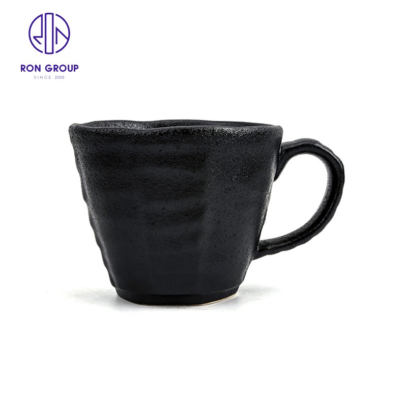 Japanese Ceramic High Temperature Resistant Pure Black with Handle Water Cup – Cup and Cann price