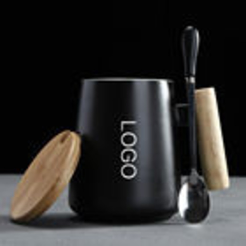 Mug Logo Wooden Bamboo Handle Ceramic Coffee Mug Set Milk Cup Office Home Business Gift Wholesale Ceramic Cup Mug – Water Bottle and Ceramic Cup price