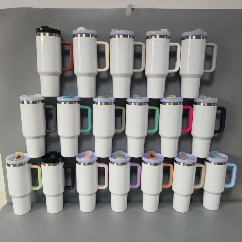 New Colors 40oz H2.0 Stainless Steel Double Wall Stainless Steel Sublimation Blanks Tumbler Cup Mug with Lids and Handle – Sublimation Tumbler and 20oz Insulated Tumbler price