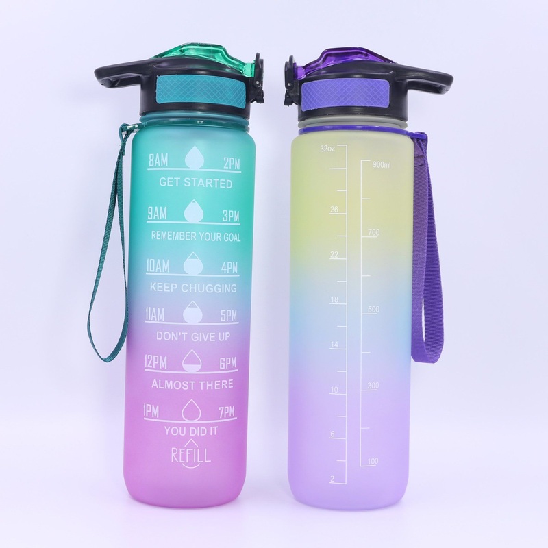 1000ml amazon popular colorful sports water bottle with lanyard for fitness – sports water bottle and plastic water bottle price