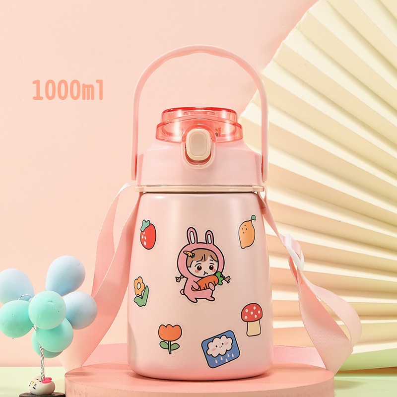 1000ml New Design Stainless Steel Water Bottle Kids Bottle Big Belly Vacuum Cups – Water Bottle Kids and Kawaii Water Bottle price