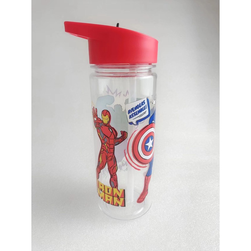 450ml Push Button BPA Free Cartoon Kids Water Bottle with Straw for School Children – Water Bottles and Plastic Water Bottle price