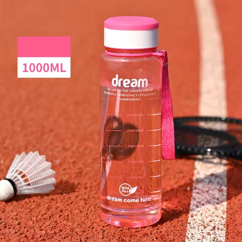 BPA-Free Fitness Travel Camping Gym Sports Outdoor Clear Colored Large Water Jug 1L Plastic Cold Drink Water Bottle with Lids – Plastic Water Bottle and Cheap Price Bottle price