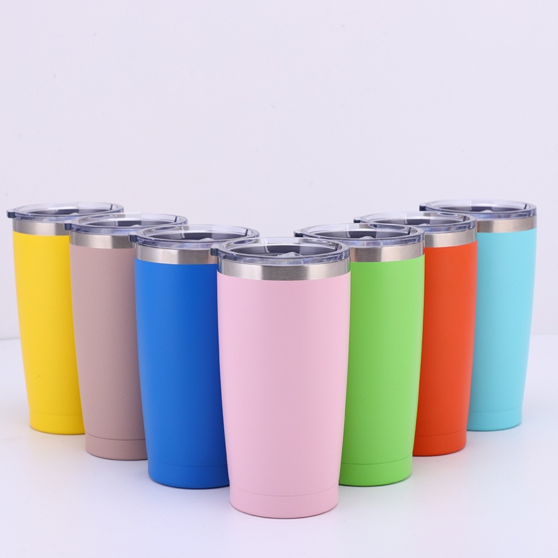 Colorful Powder Coated Travel Car Tumbler 20oz Stainless Steel Coffee Mug in Stock – Coffee Mug and Stainless Steel Coffee Mug price