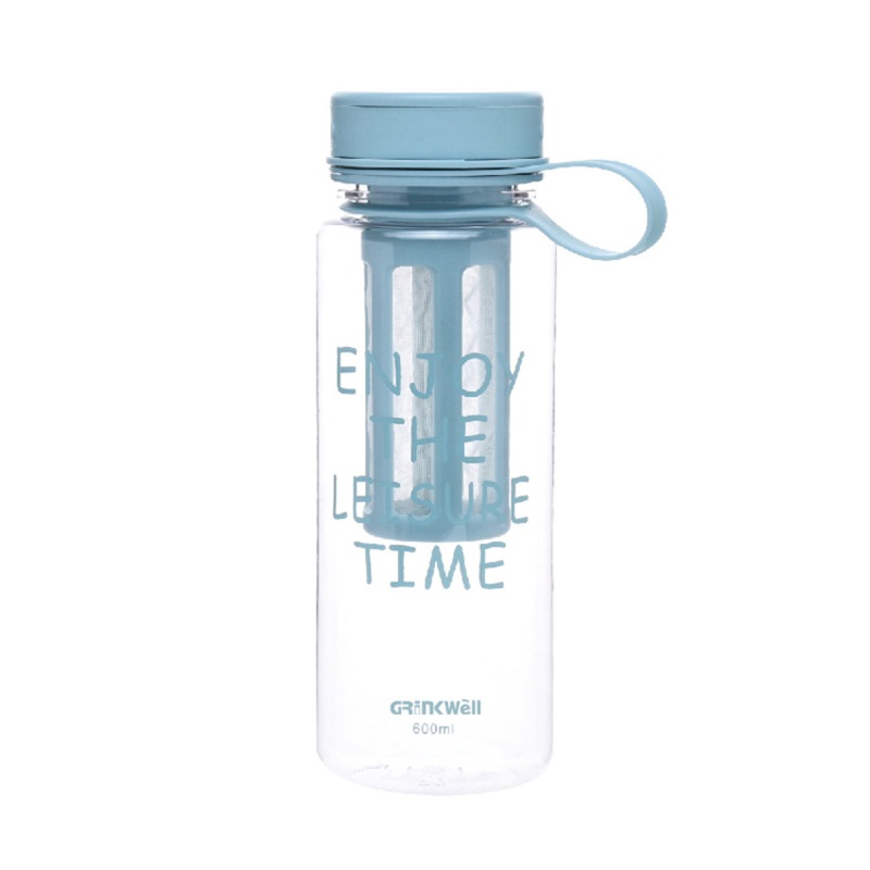 Grinkwell 600ml Eco Friendly BPA Free Plastic Water Bottle with Tea Infuser and Strap – BPA-Free Plastic Water Bottle and Eco Friendly Plastic Water Bottle price