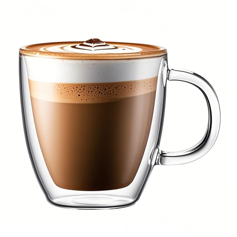 Heat Resistant High Quality Double Wall Glass Mug for Tea and Coffee with Handle – Handle Glass Mug and Double Wall Glass Mug price