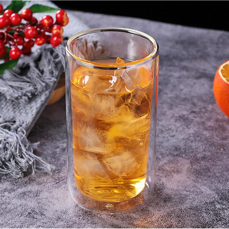 High Borosilicate Heat Resistant Double Straight Transparent Glass/Green Tea Cups for Home Office Fruit Juice – Double-Layer Cup and Glass Cup price