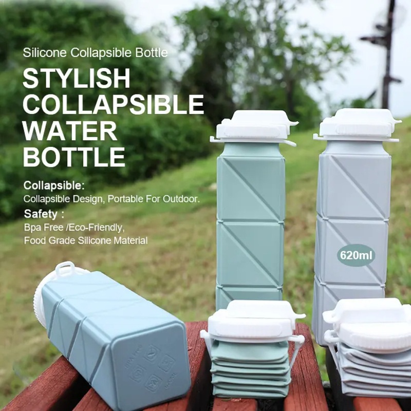 Reuseable 620ml Collapsible Silicone Water Bottle for Travel Trip – Water Bottle and Sprot Water Bottle price