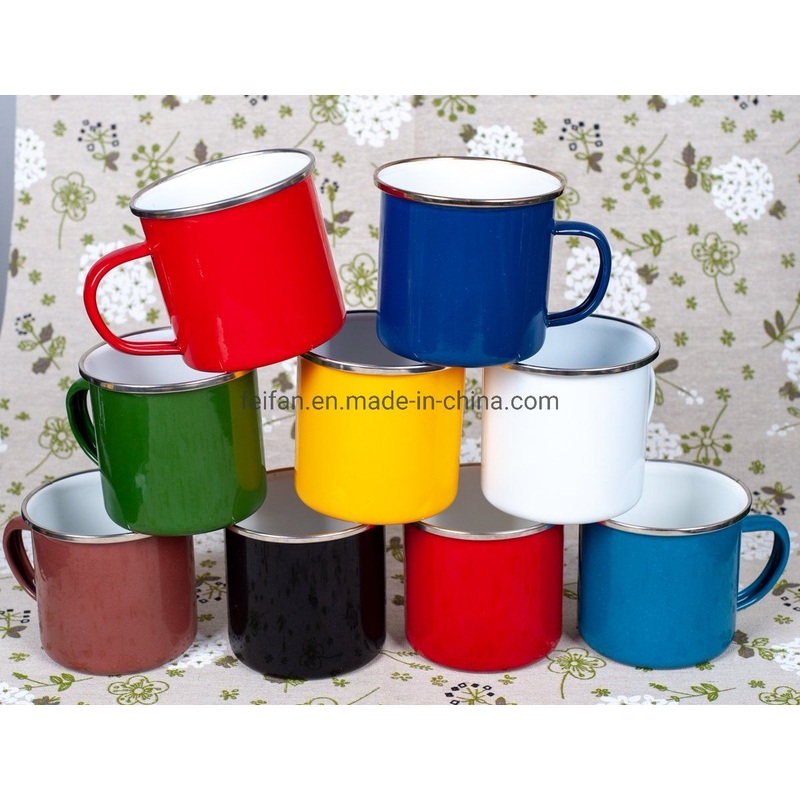 Stainless Rim Colorful Enamel Cup/ Mug Outdoor Camping Cup – Storage Cup and Kitchenware price