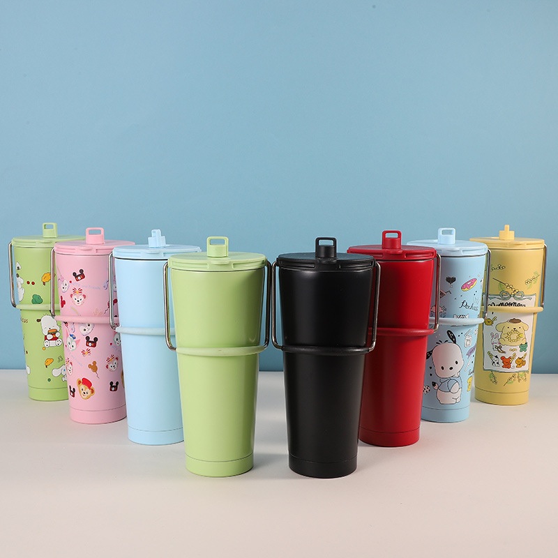 Travel Double Wall Stainless Steel Vacuum Insulated Thermal Tumbler with Handle Straw – Water Bottle and Thermal Mug price