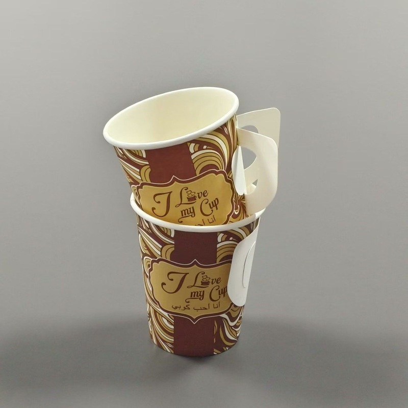 Coffee Milk with Lids Customized Print Handle Disposable Cup Single-Layer – Coffee Milk Paper Cup with Lids and Printed Paper Cup price