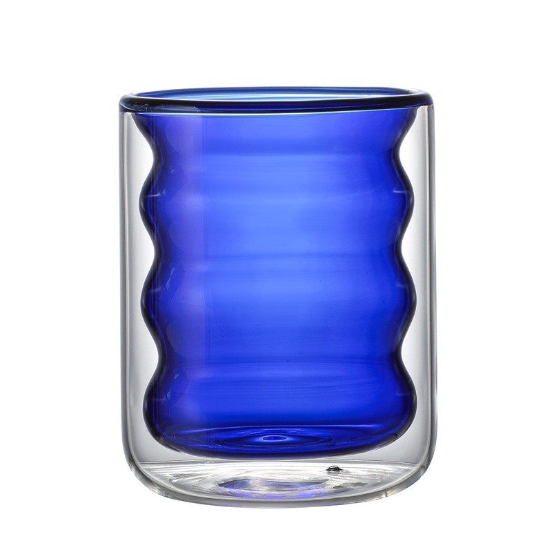 Colored Glass Double Cup Milk Cup – Water Glasses and Drinking Bottle price