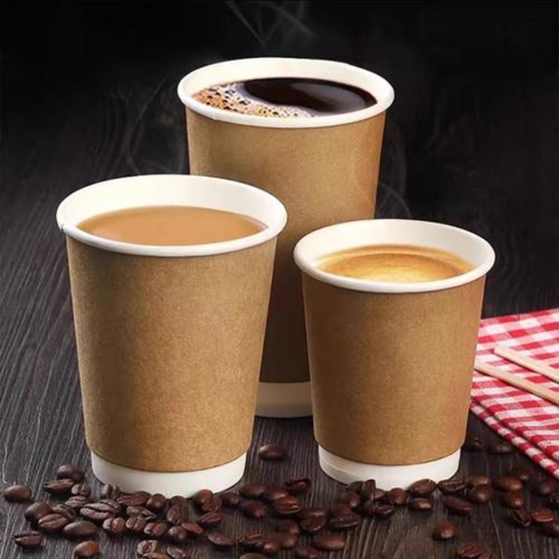 Hot Sale Wholesale Convenience Takeaway Water Based Coating Disposable Double Wall Paper Cup – Cup and Double Paper Cup price