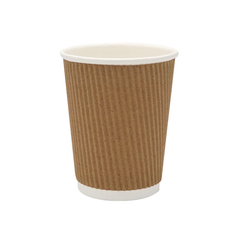 Natural Color Ripple Wall Cup Disposable Paper Tableware 100mm High Paper Cup Custom – Paper Tableware and Disposable Ripple Wall Paper Cup price