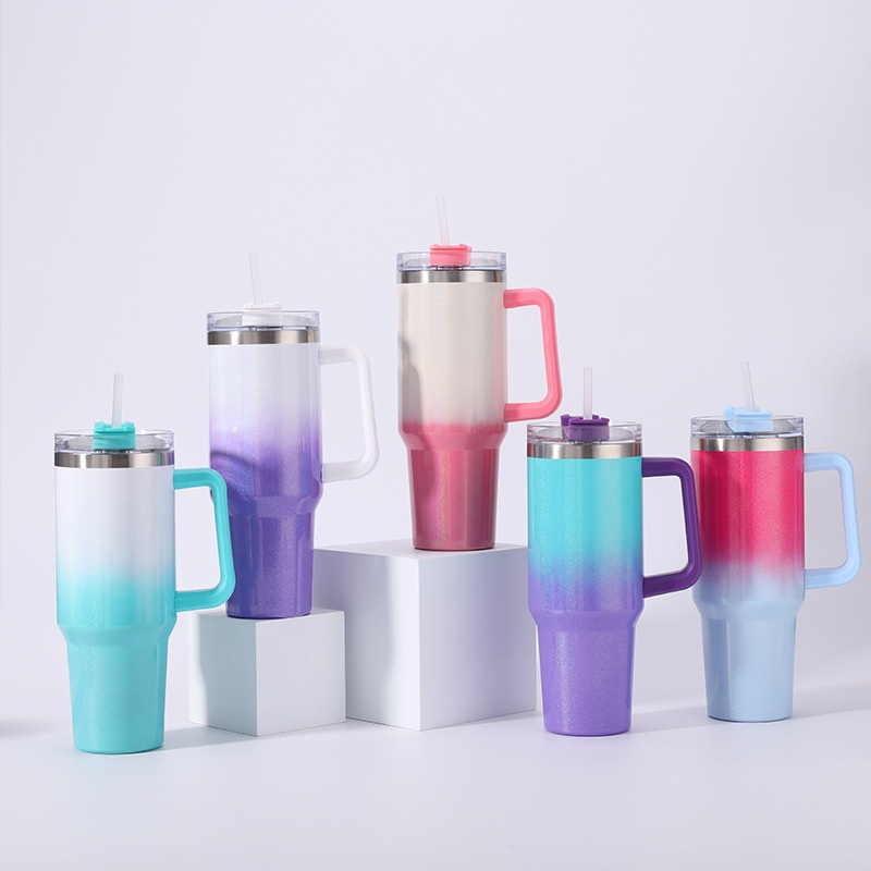 OEM Rainbow Painting 40 Oz Thermal Stainless Steel Travel Tumbler with Handle and Straw – 40oz Tumbler and Stainless Steel Tumbler price