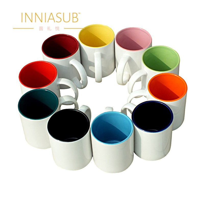 Subilimation Round Handle Inner Colorful Majic Customized Logo Fluorescent Ceramic Mug – Sublimation Mug and Porcelain Mug price