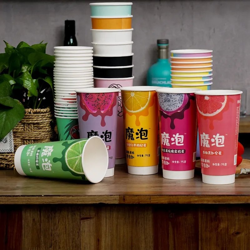 22oz Drink Paper Cups, Disposable Paper Milkshake Cups, Cold Drinking Paper Cups – Paperboard and Plastic-Free price